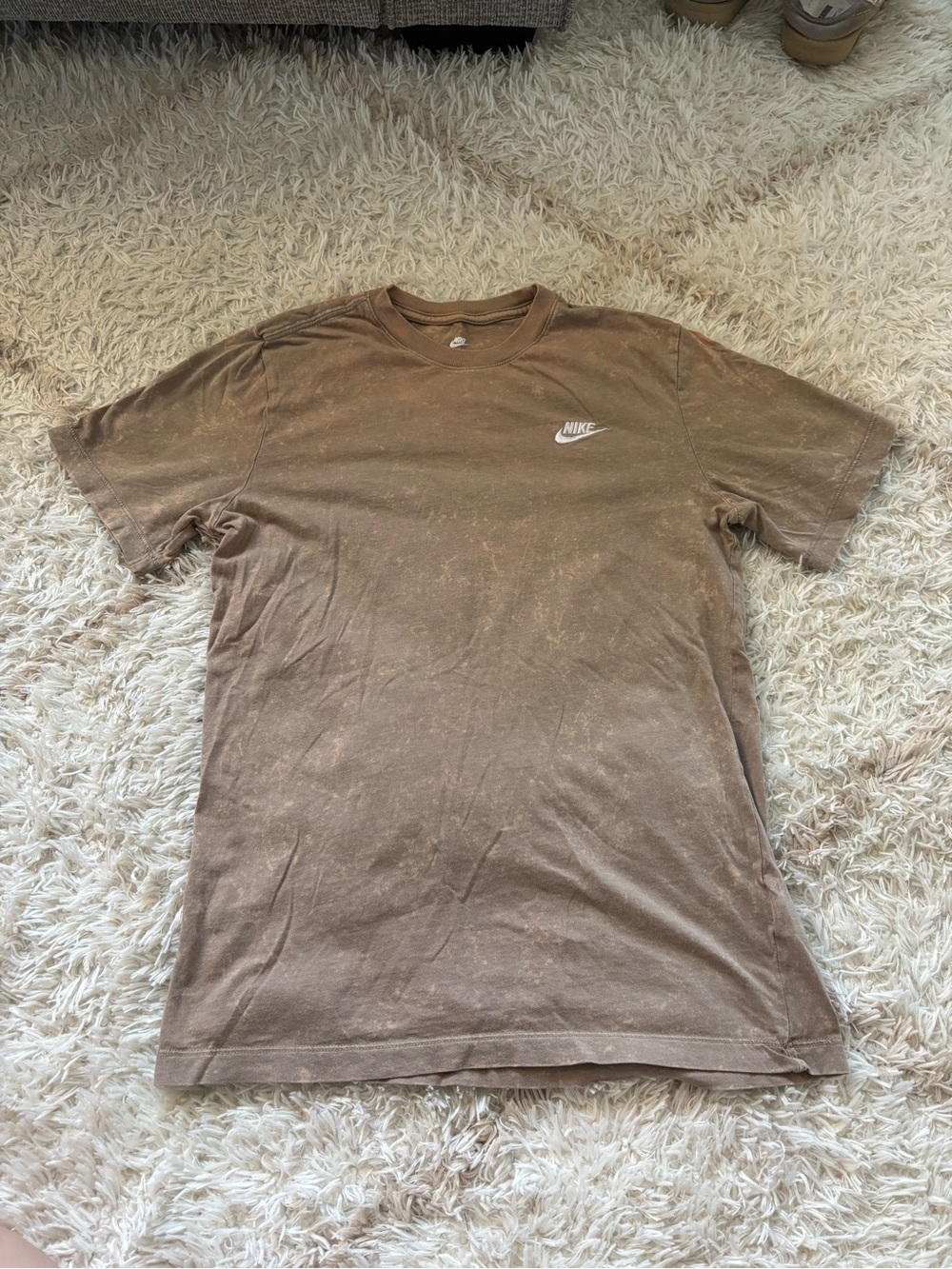 Nike Brown Short Sleeve Swoosh Logo Tee